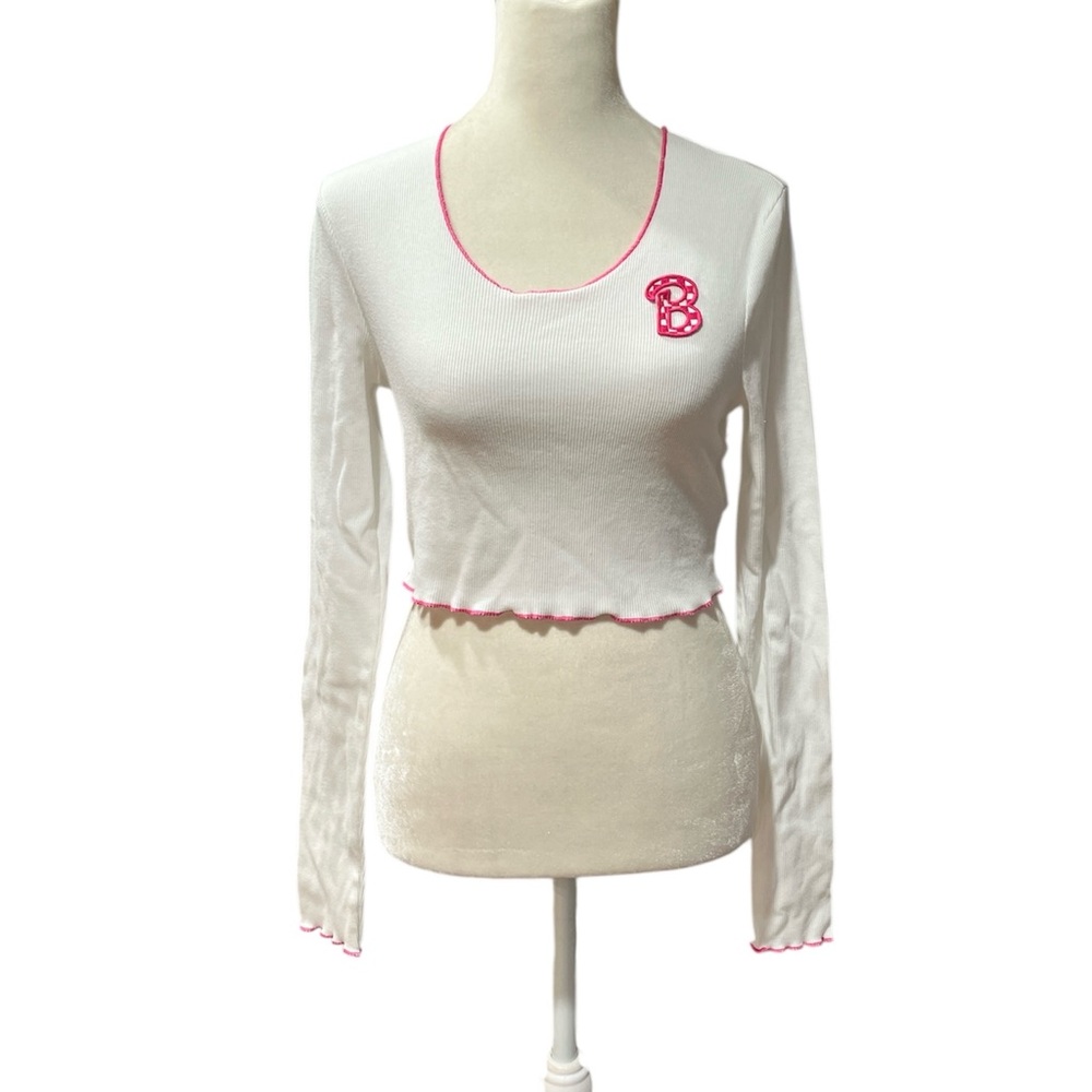 Vans Barbie White Top with Pink Trim, XS